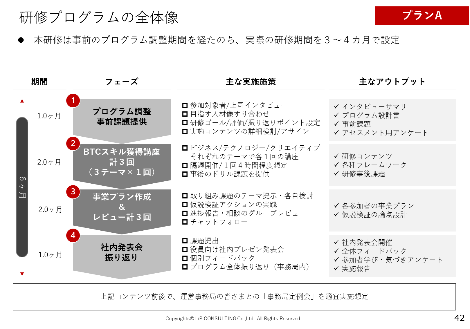 プランA：研修プログラムの全体像